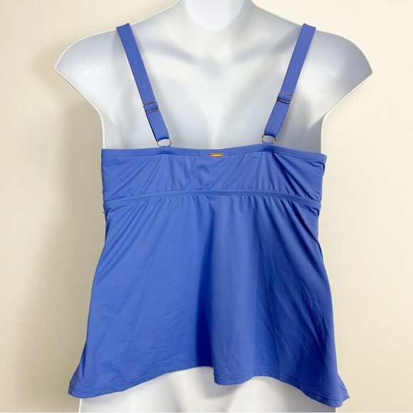 Anne Cole Tankini Swim Top Womens 22W Periwinkle Blue Ruched Underwire Plus Size - Picture 2 of 11